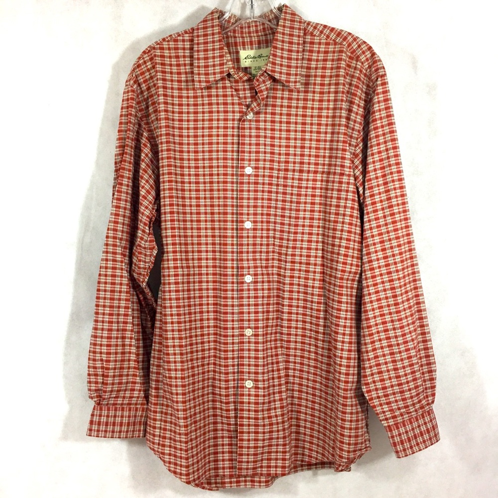 Eddie Bauer Men's Plaid Shirt Long Sleeves M
